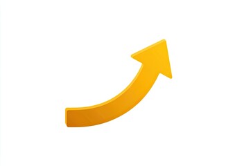 Bright yellow curved arrow pointing upward and to the right