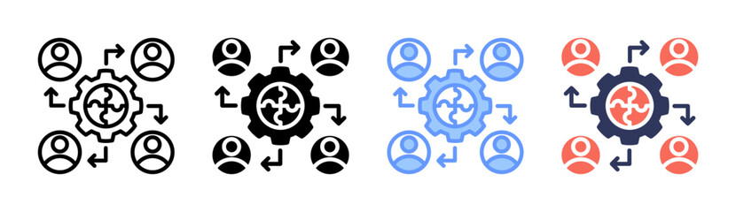 Collaboration Icon Set Multiple Style Collection