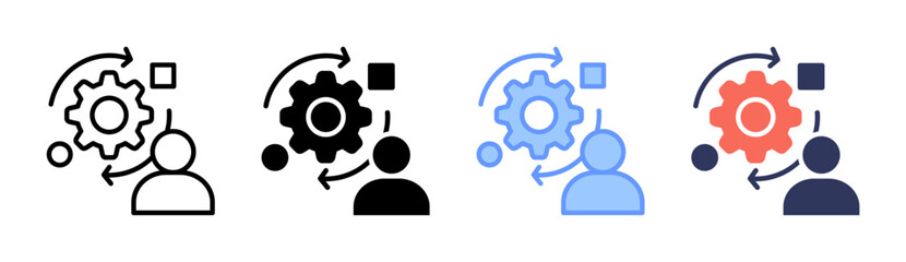 Adaptability Icon Set Multiple Style Collection