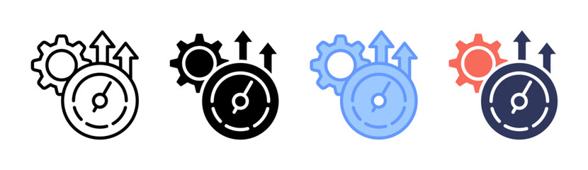 Acceleration Icon Set Multiple Style Collection