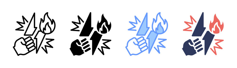 Vs Icon Set Multiple Style Collection