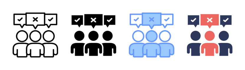 Opinion Icon Set Multiple Style Collection