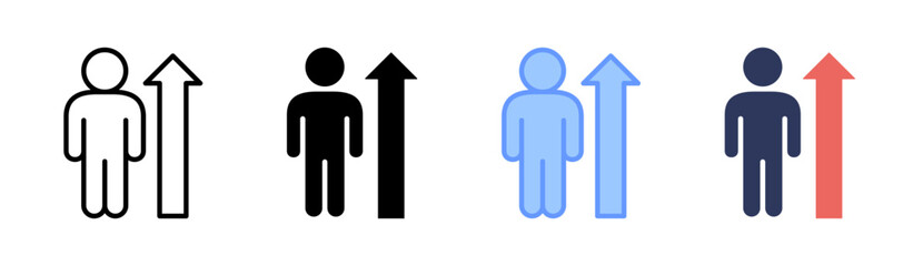 Human Growth Icon Set Multiple Style Collection