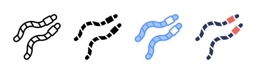 Earthworms Icon Set Multiple Style Collection