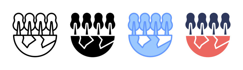 Global Forest Icon Set Multiple Style Collection