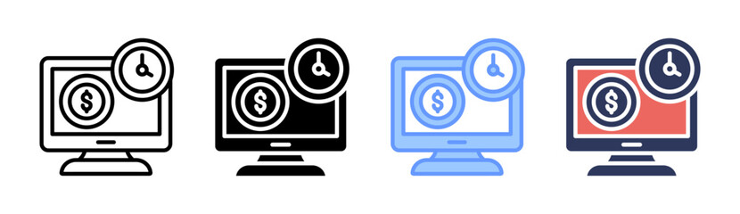 Digital Finance Icon Set Multiple Style Collection