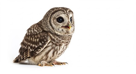 Fototapeta premium Strikingly beautiful owl portrait soft light. AI Generated