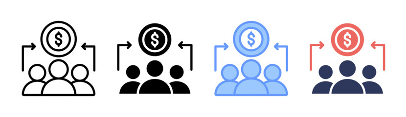 Crowdfunding Icon Set Multiple Style Collection