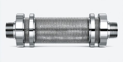 Metallic cylindrical filter assembly with end caps