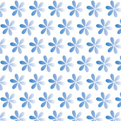 seamless pattern with blue flowers