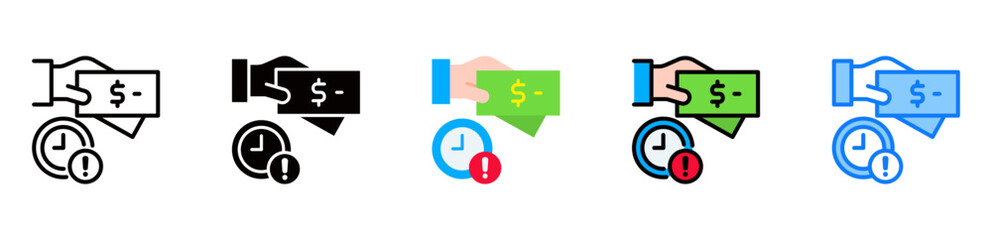 Late Fee icon multiple style 