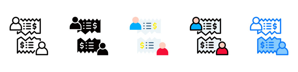 Split Bill icon multiple style 