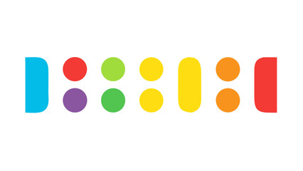 Colorful abstract shapes in a neat arrangement pattern