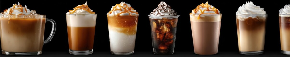 Variety of Caramel Coffee Drinks
