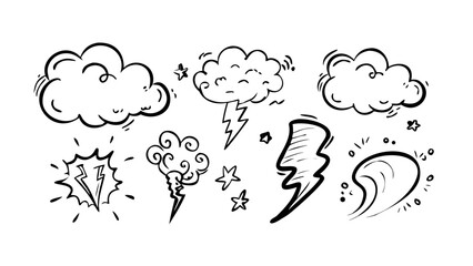 Comic Style Doodle Elements playful graphic