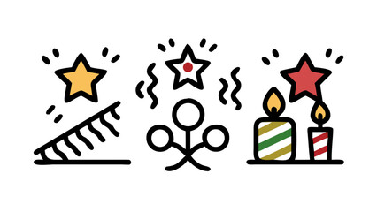 Festive candles and stars with celebratory colors holiday celebration