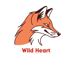 Obraz premium Orange fox head illustration animal vector