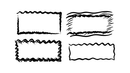 Hand drawn abstract brush strokes with wavy edges artistic