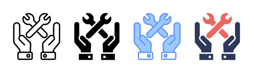 Obraz premium Practical Skills Icon Set Multiple Style Collection