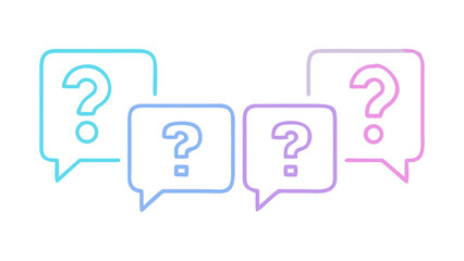 Fototapeta premium Question mark speech bubbles pastel gradient symbol