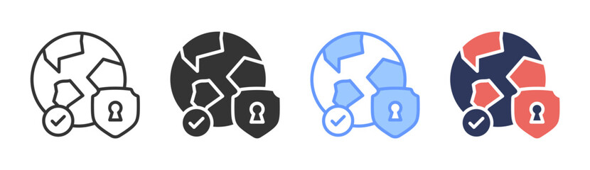Global Security Icon Set Multiple Style Collection