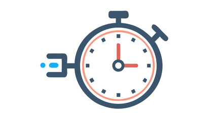 Stopwatch with coral and blue details timer time
