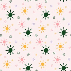 Cute Sun Seamless Pattern – Playful Summer Design © Hanin