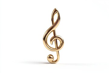Fototapeta premium Gold treble clef against white background