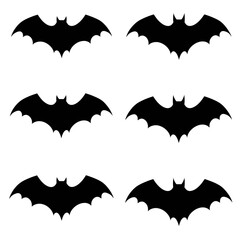 Spooky Halloween bat silhouettes for festive decorations and eerie seasonal designs, ideal for print