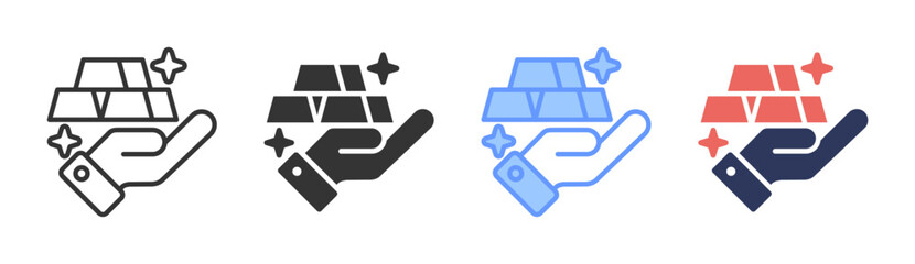 Gold Value Icon Set Multiple Style Collection