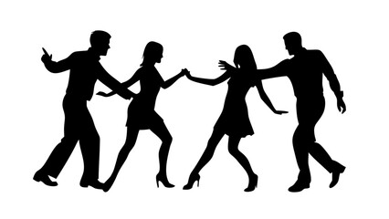 Black silhouette of a man running athletic