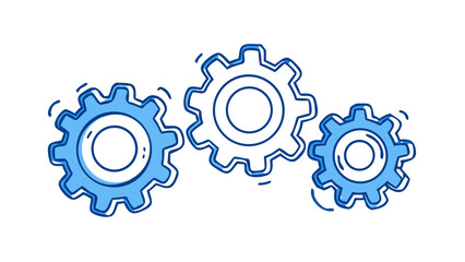 Blue gears interlocking mechanism cogwheels mechanical