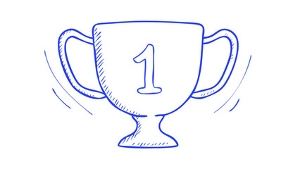 Blue Trophy With Number One award winner
