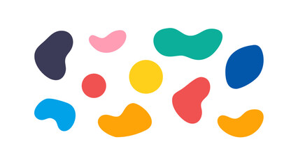 Colorful abstract blob shapes organic