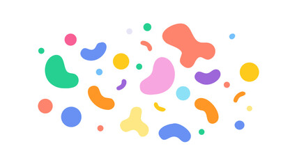 Colorful abstract organic shapes blobs dots