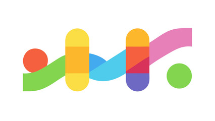 Colorful abstract shapes with flowing lines vector