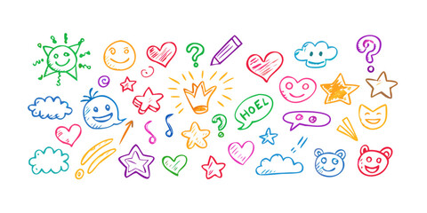 Colorful Hand Drawn Doodles And Icons whimsical