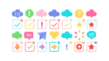 Colorful Icons Collection symbols speech bubbles