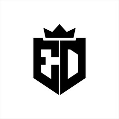 ED Vector image of a shield with a sharp geometric style and a pointed crown