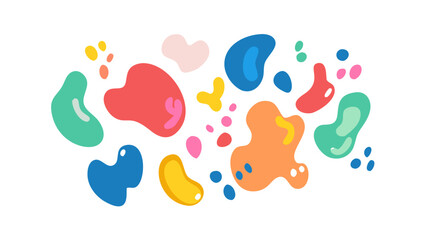 Colorful organic shapes scattered abstract blob