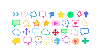 Colorful Speech Bubbles and Icons shapes arrows