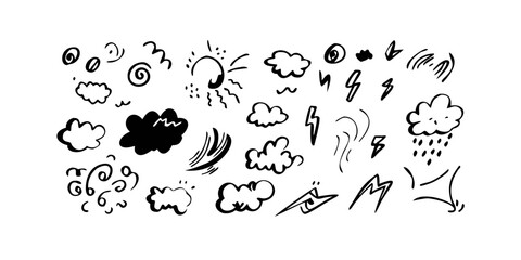 Obraz premium Comic Speech Bubbles and Exclamations expression doodle