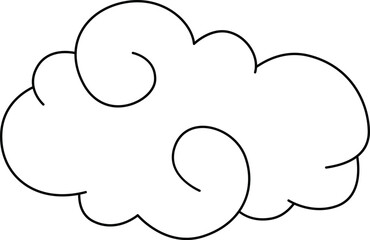 Simple Japanese Kumo Cloud Outline Vector Graphic