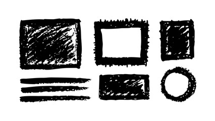 Hand drawn chalk texture abstract shapes background