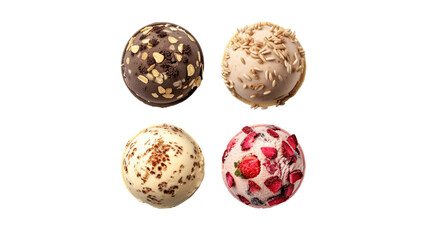 Fototapeta premium Four scoops of ice cream, various flavors