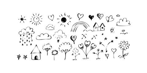 Hand Drawn Nature Doodles weather