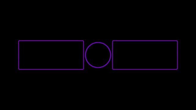 Neon Purple End Screen Elements on Black Background YouTube video - Powered by Adobe