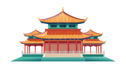 Obraz premium Ornate East Asian Pagoda Structure temple architecture