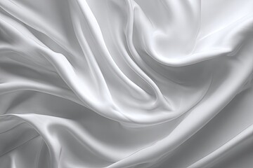 Obraz premium Smooth, flowing white fabric. Wrinkled, draped folds