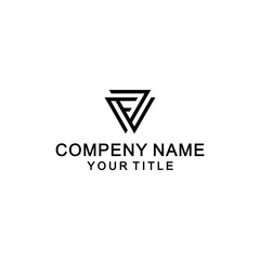 vf fv letter vector logo abstract	